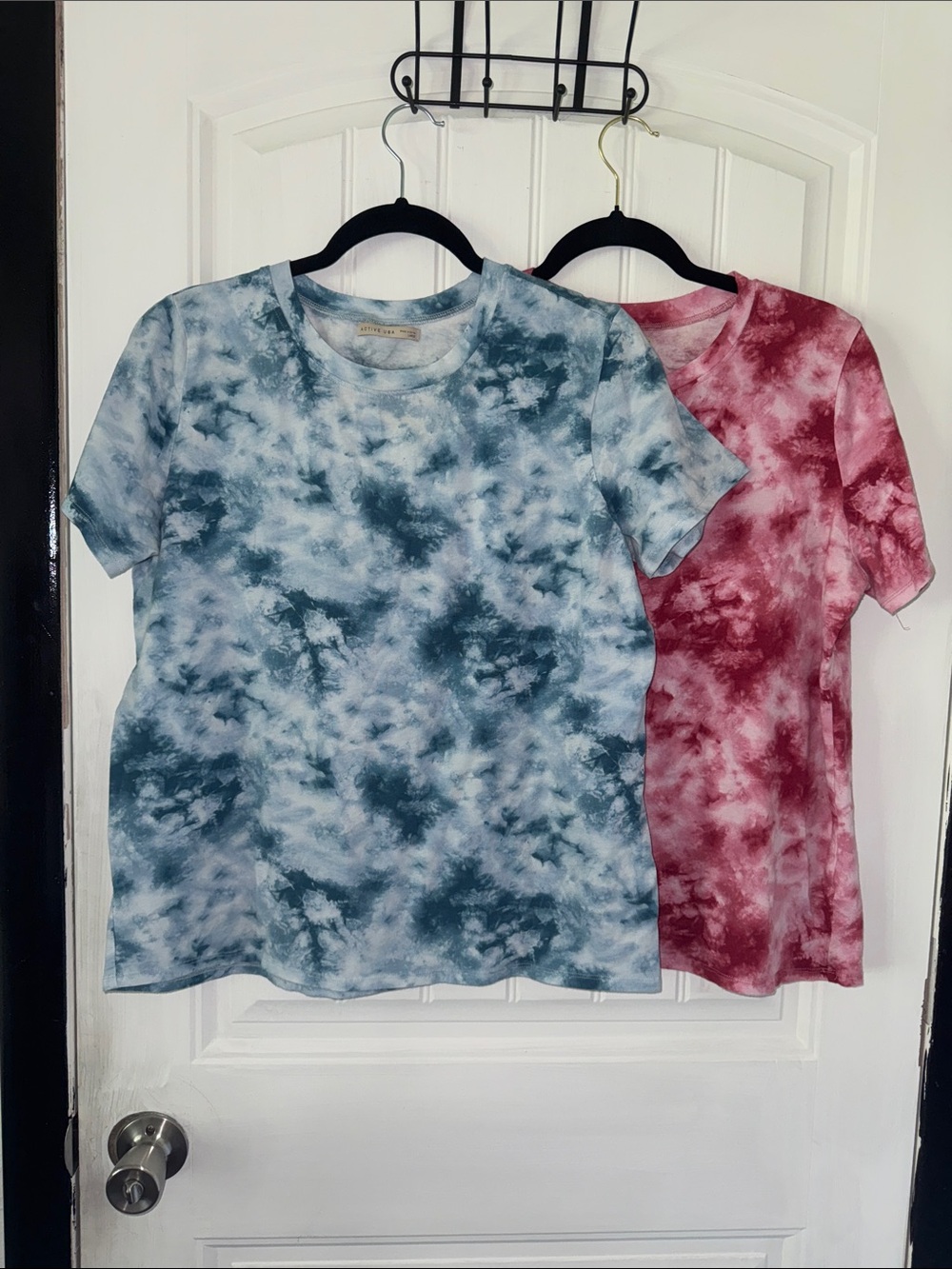 Active USA Tie-Dye Crewneck Tee in Blue and Wine